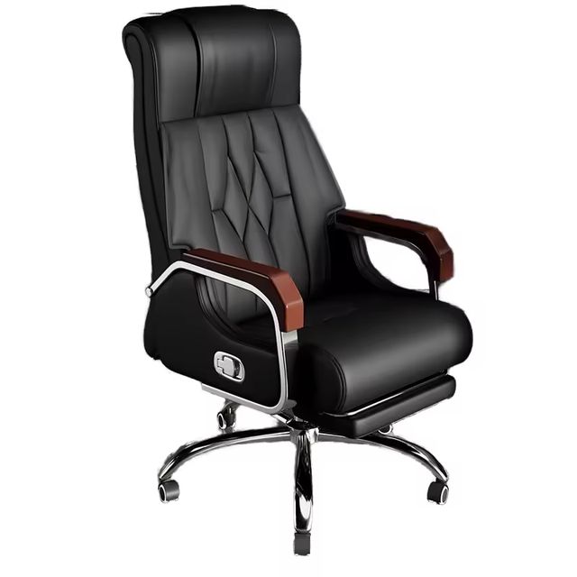 Modern Boss Executive Swivel Chair Home Office Synthetic Leather Reclining Massage Extendable Stainless Steel Base Foldable view 2