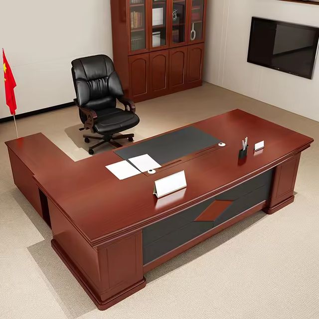 Contemporary Chinese Single Executive Desk Office Chair Set New Solid Wood Furniture Boss Manager's Desk Painted Assembled