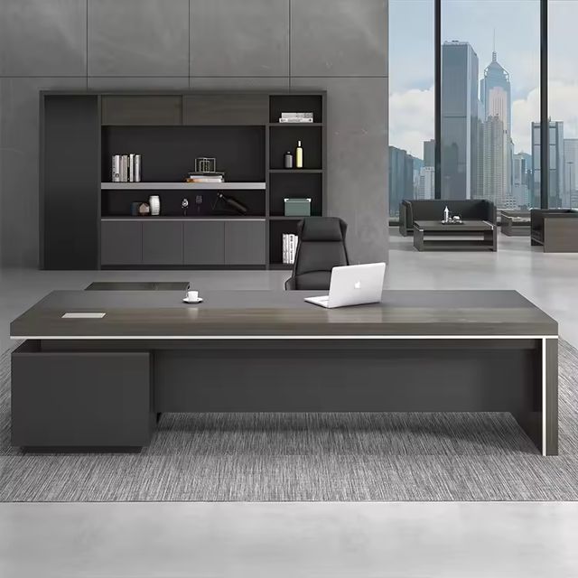 Boss Modern Executive Office Desk Set Minimalist Manager Furniture with Large Desk and Comfortable Chair for Bedroom Use manager's desk