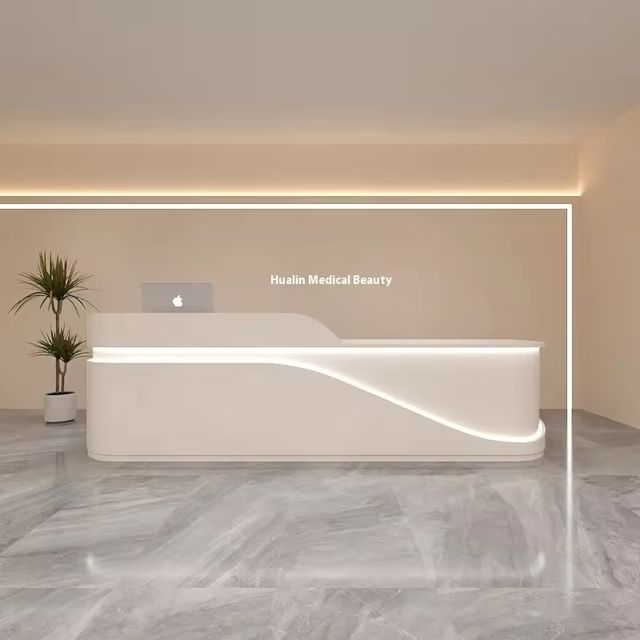 Modern Wood Design Reception Desk for Beauty Salon Dental Clinic Dance Training Classes Company Front Desk-for Schools Hospitals