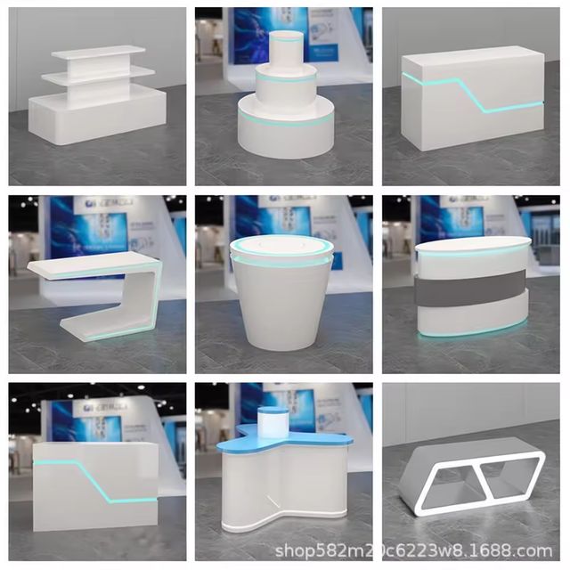 Smart Creative Durable Eco-Friendly Wood Modern Luxury LED Illuminated Foldable Outdoor Hospital Mall Hotel School Reception view 2